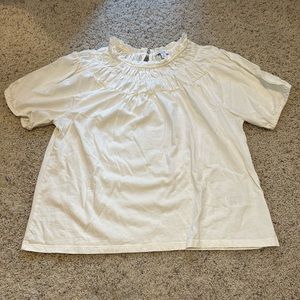 J crew circle smocked tee, cream